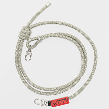 Topologie - Fettuccia di corda da 8 mm Verde Beige