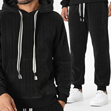Uniplay - Set Sweatshirt mit Kapuze und strukturierter Hose 063 Schwarz