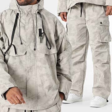 Uniplay - Conjunto Chaqueta con Capucha con Cremallera y Pantalón Cargo 917 Beige