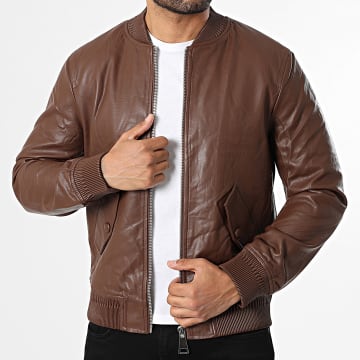 Uniplay - Veste Bomber Simili Cuir 863 Marron