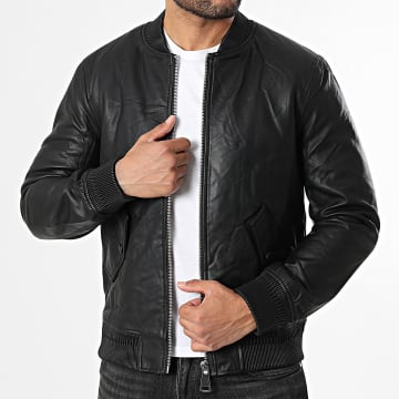 Uniplay - Giacca Bomber in Similpelle 863 Nero