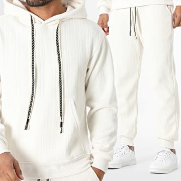 Uniplay - Set Hoodie and Textured Pants 063 Light Beige