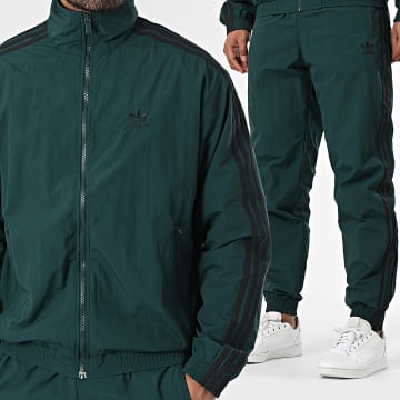 Adidas Originals - Ensemble De Survetement A Bandes Firebird JY1329 JY1335 Vert Foncé