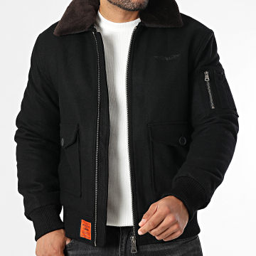 Bombers Original - Cazadora Douglas Shearling Negro Marrón
