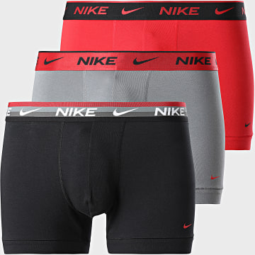 Nike - Set van 3 Everyday Katoenen Stretch Boxers KE1008 Zwart Grijs Rood