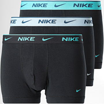 Nike - 3-pack Everyday Katoenen Stretch Boxers KE1008 Zwart Lichtblauw Turquoise