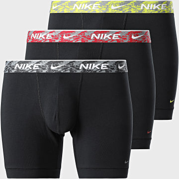 Nike - Set van 3 Everyday Katoenen Stretch Boxers KE1007 Zwart Rood Grijs Groen Lime