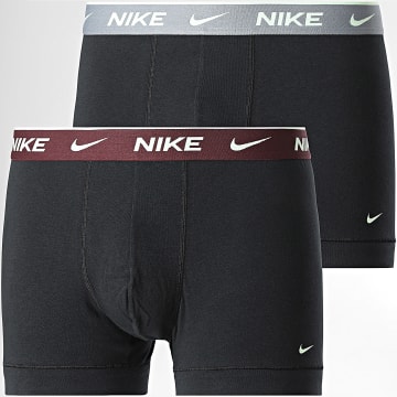 Nike - Set van 2 Everyday Katoenen Stretch Boxers KE1085 Zwart Grijs Bordeaux