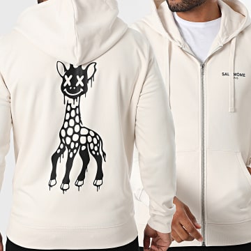 Sale Môme Paris - Sweat Zippé Capuche Girafondizi Beige Noir
