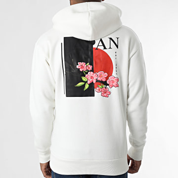 Black Industry - Felpa con cappuccio Japan 19 Beige Chiaro Floreale