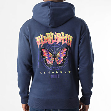 Black Industry - Felpa con cappuccio Japan 22 Blu Marino