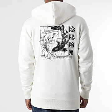 Black Industry - Felpa con cappuccio Japan 13 Beige Chiaro