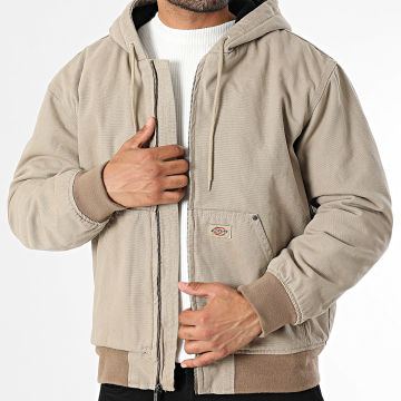 Dickies - Hilham A87O5 Beige Kapuzenjacke mit Reißverschluss