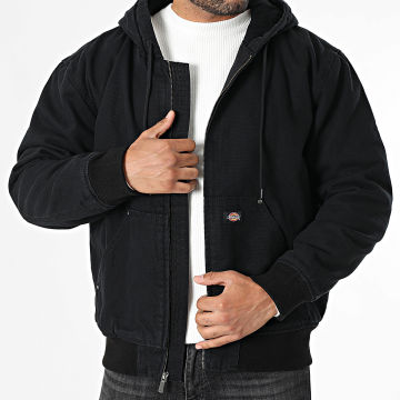 Dickies - Hilham A87O5 Schwarz Kapuzenjacke mit Reißverschluss