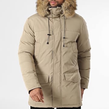 Frilivin - H80 Parka con capucha de piel beige