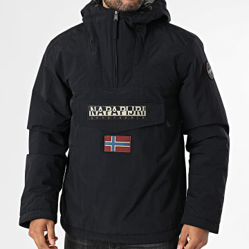 Napapijri - Outdoor-Jacke Kapuze Kragen Zipper Rainforest Winter 3 A4GMC Schwarz
