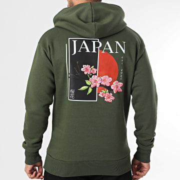 Black Industry - Sweat Capuche Japan 19 Vert Kaki Floral