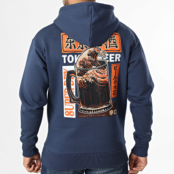 Black Industry - Felpa con cappuccio Japan 15 Navy