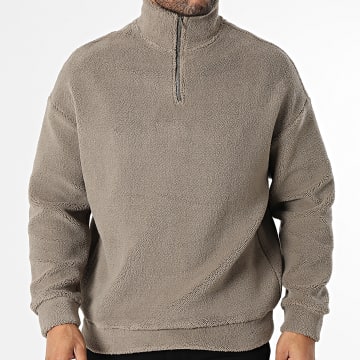 Frilivin - Sudadera Polar Cuello Con Cremallera 925 Topo