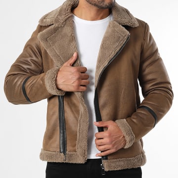 Frilivin - Veste Col Mouton Zippée 002 Marron