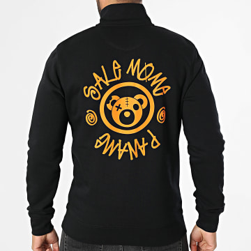 Sale Môme Paris - Sweat Col Zippé Nounours Circle Crew Noir Orange