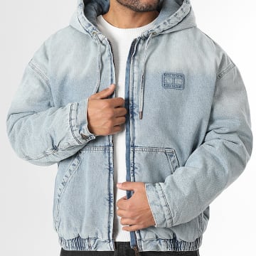 Tommy Jeans - Veste Jean Capuche Zippée Denim Padded 2137 Bleu Denim