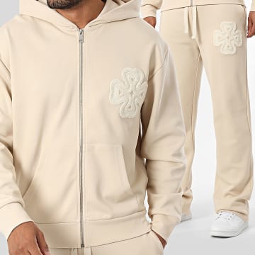 Ikao - Conjunto Sudadera con Cremallera con Capucha y Pantalón 617 Beige