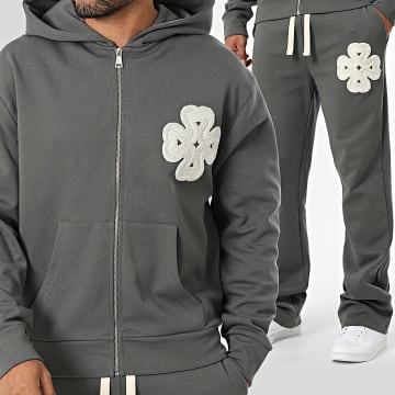 Ikao - Sweatset Met Rits En Capuchon En Broek 617 Grijs Antraciet