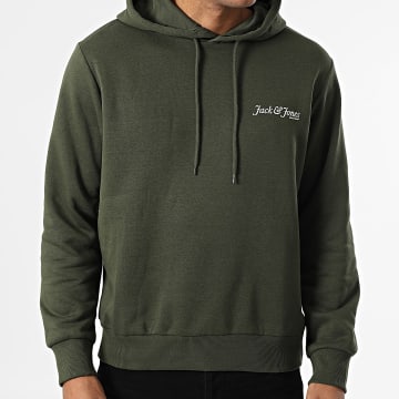 Jack And Jones - Sweat Capuche Yuki Front Vert Kaki