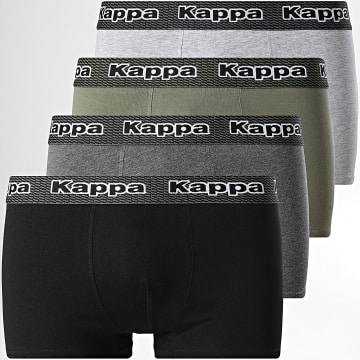 Kappa - Juego de 4 bóxers 92890913 Caqui Verde Heather Gris Carbón Gris Heather Negro