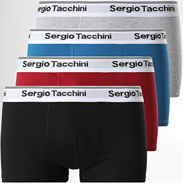 Sergio Tacchini - Lot De 4 Boxers 92890613 Bleu Gris Chiné Bordeaux Noir