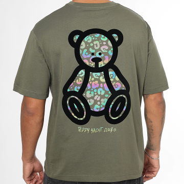 Teddy Yacht Club - Maglietta Rainbow Cheetah Verde Khaki