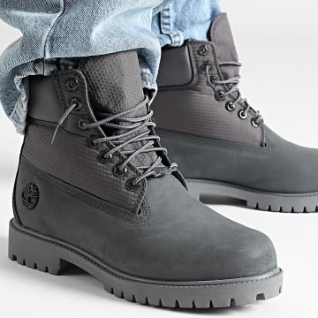 Timberland - Heritage 6 In Lace Waterproof A6EAS Donkergrijs Nubuck Refle