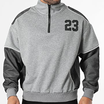 Uniplay - Sweat Col Montant Zippé 081 Gris Chiné