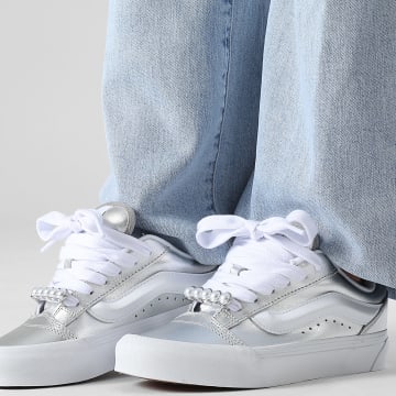 Vans - Sneaker Donna Knu Skool 00E9X in Pelle Metallizzata Argento