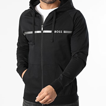 BOSS - Sweat Capuche Zippé Authentic 50550571 Noir Argenté