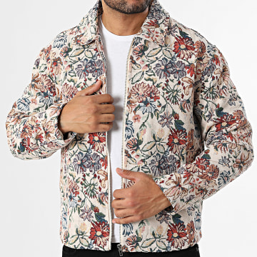 Frilivin - Chaqueta Zippée 562 Beige Claro Floral
