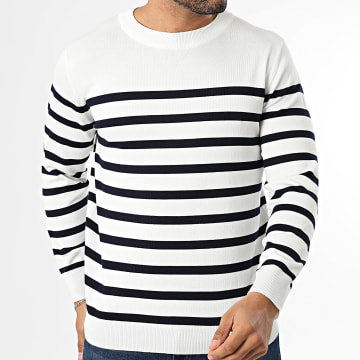 Frilivin - Jersey A Rayas 103 Blanco Azul Marino