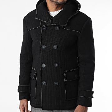 Frilivin - Chaqueta abotonada con capucha 209 negra