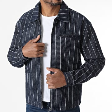 Frilivin - Jass met rits gestreept 580 Marineblauw