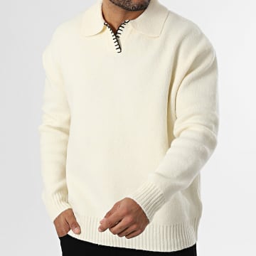 Frilivin - Jersey con cuello en V 003 beige claro