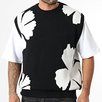 Classic Series - Jersey Sin Mangas 413 Negro Blanco Floral