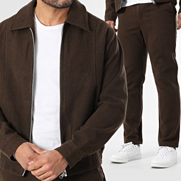 Frilivin - Ensemble Veste Zippée Et Pantalon L32 Marron