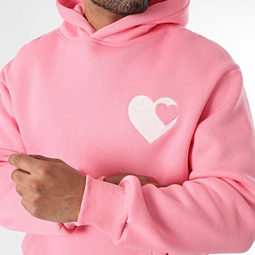 Frilivin - Sudadera con capucha 49W Rosa Blanco