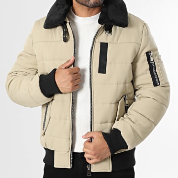 Frilivin - Plumífero con cuello de piel 608 beige