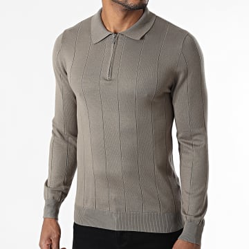 Frilivin - Jersey Cuello Zippé 646 Verde Oliva