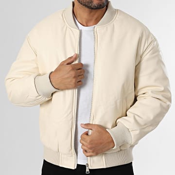 Frilivin - Giacca Bomber Similpelle G02 Beige Chiaro