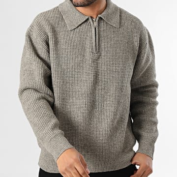 Frilivin - Jersey con cuello de cremallera 004 topo jaspeado