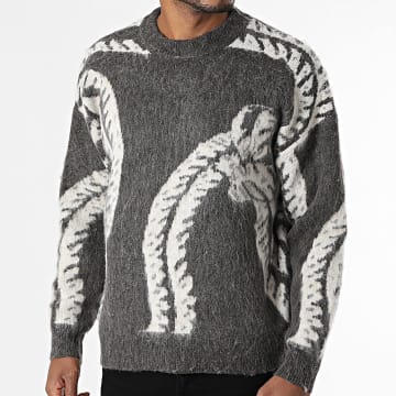 Classic Series - Pull 244 Gris Anthracite Chiné Beige Clair