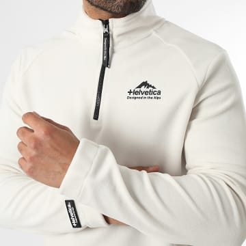 Helvetica - Fleece Sweatshirt mit Reißverschluss 11 Polar Hellbeige